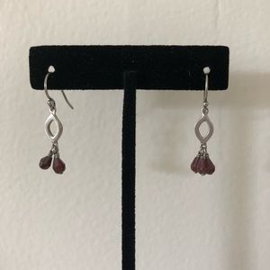 Sterling silver dangling earrings